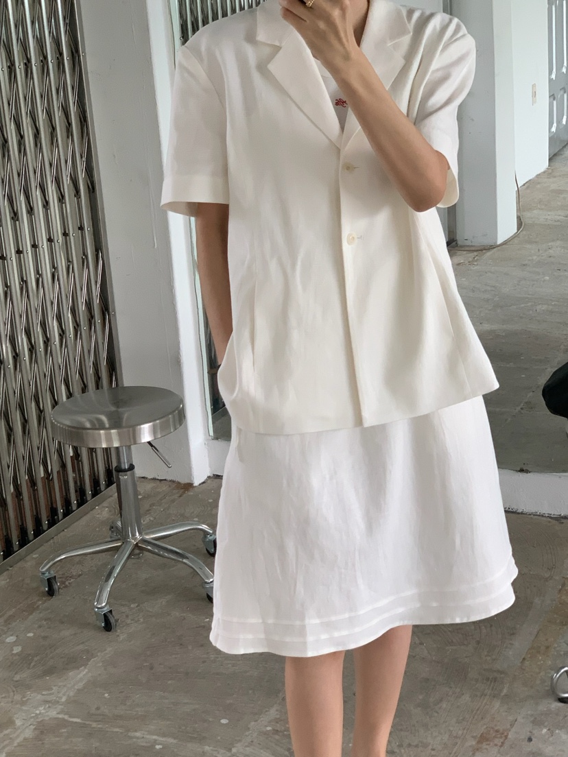 A Flan東大門實拍韓國女裝新品人氣26夏季熱賣休閑夾克亞麻AFN/FLAN EDITION夾克