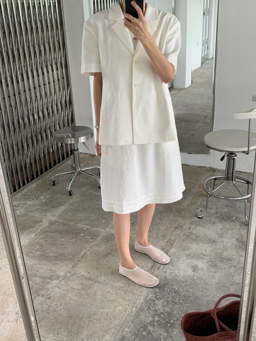 A Flan東大門實拍韓國女裝新品人氣26夏季熱賣休閑夾克亞麻AFN/FLAN EDITION夾克