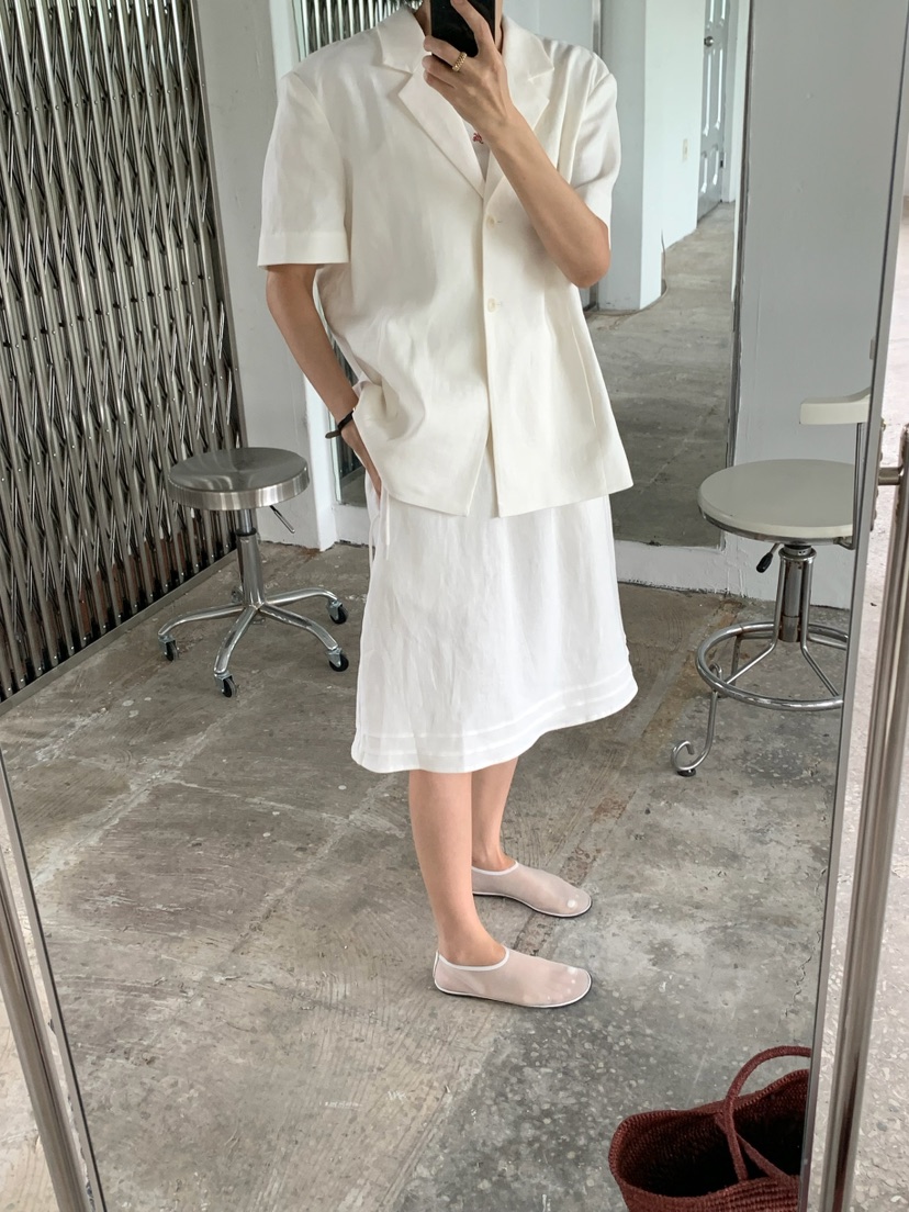 A Flan東大門實拍韓國女裝新品人氣26夏季熱賣休閑夾克亞麻AFN/FLAN EDITION夾克