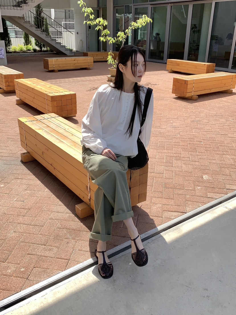 OURS韓國東大門代購女士新款時尚26春夏推薦26夏季襯衫蕾絲衫OURS襯衫/蕾絲衫