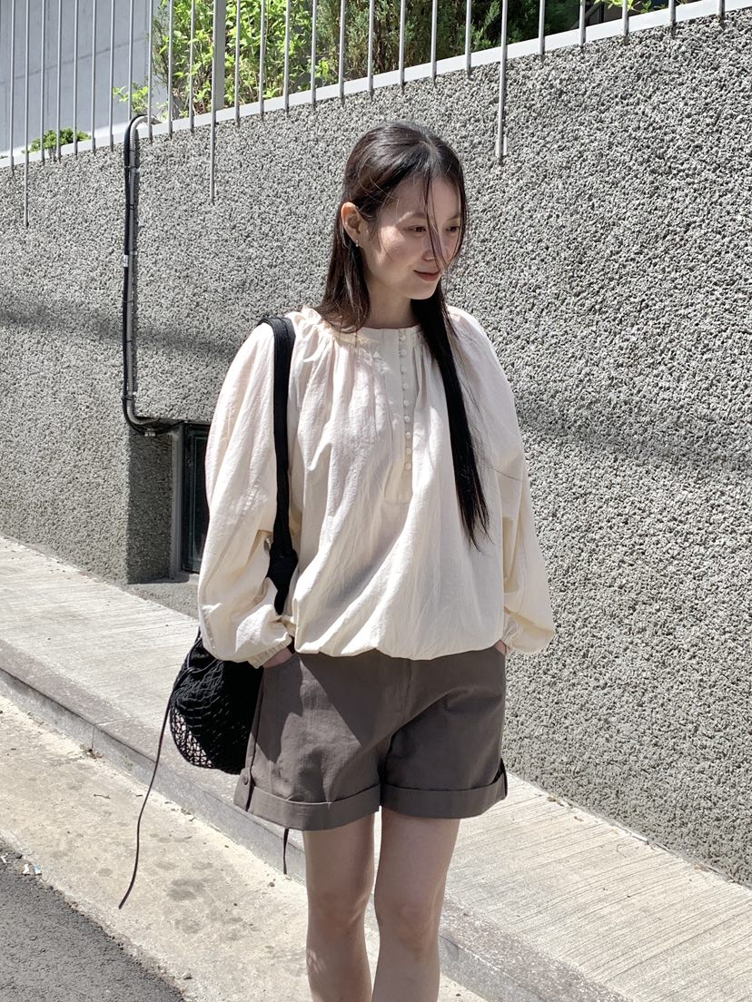 OURS韓國東大門代購女士新款時尚26春夏推薦26夏季襯衫蕾絲衫OURS襯衫/蕾絲衫