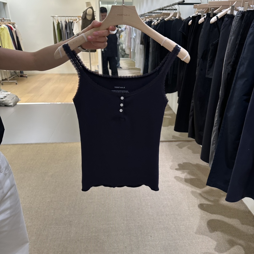 VEGETABLE韓國東大門直郵女裝新品人氣26春夏吊帶背心紐扣VEGETABLE吊帶/背心圖色3