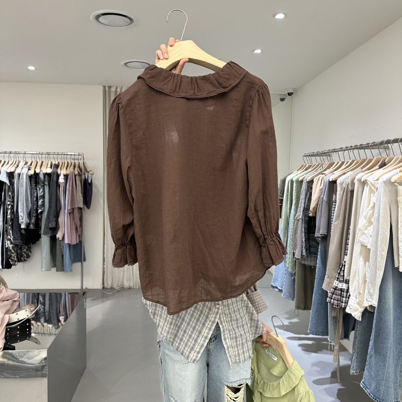 VAULT韓國東大門直郵女裝新品熱賣26春夏時尚人氣襯衫蕾絲衫VAULT襯衫/蕾絲衫