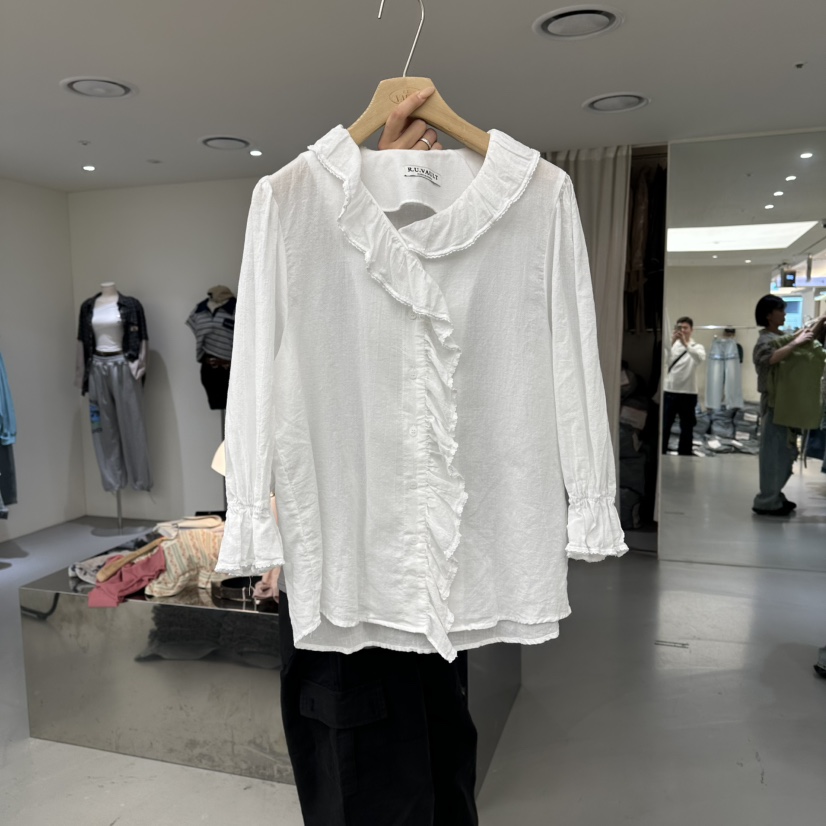 VAULT韓國東大門直郵女裝新品熱賣26春夏時尚人氣襯衫蕾絲衫VAULT襯衫/蕾絲衫圖色2