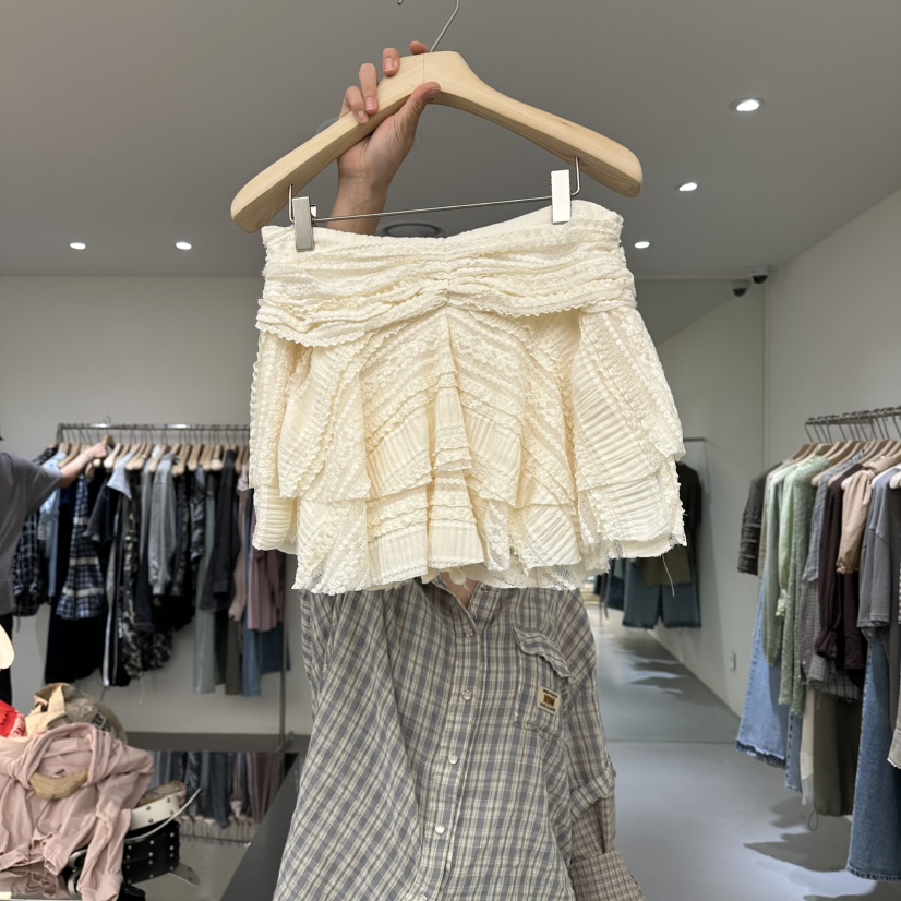 VAULT韓國東大門直郵女士新品時尚休閑26春夏熱賣短裙蕾絲VAULT短裙