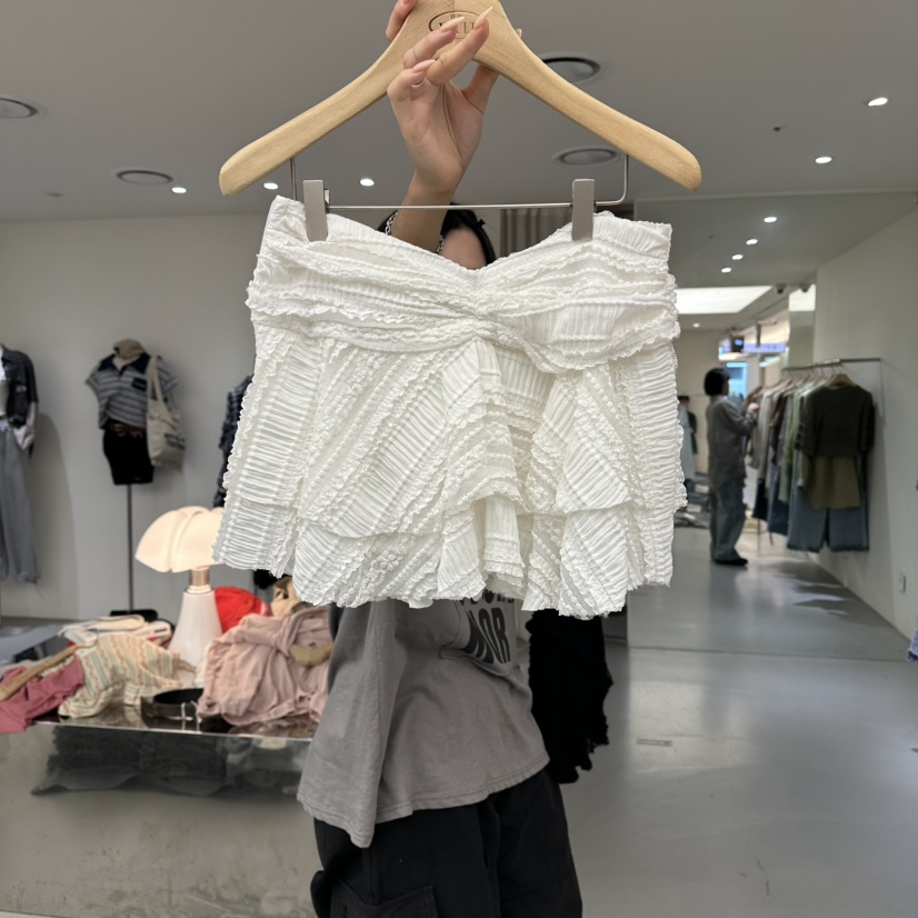 VAULT韓國東大門直郵女士新品時尚休閑26春夏熱賣短裙蕾絲VAULT短裙圖色2白色