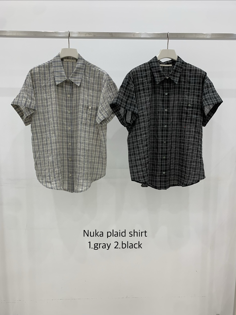 ARVE東大門實拍韓國女裝新品26春夏職業人氣襯衫蕾絲衫格紋ARVE襯衫/蕾絲衫