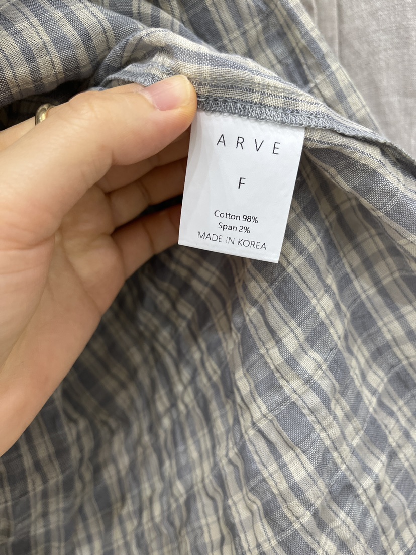 ARVE東大門實拍韓國女裝新品26春夏職業人氣襯衫蕾絲衫格紋ARVE襯衫/蕾絲衫