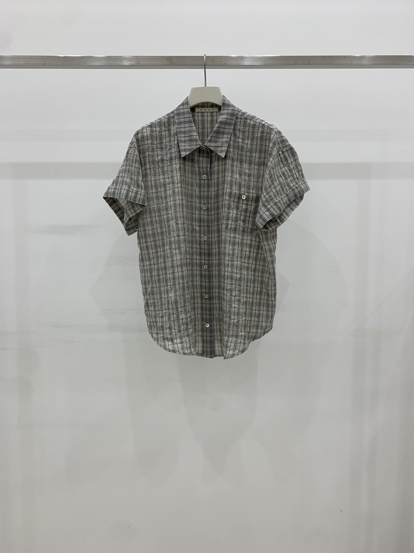 ARVE東大門實拍韓國女裝新品26春夏職業人氣襯衫蕾絲衫格紋ARVE襯衫/蕾絲衫圖色1