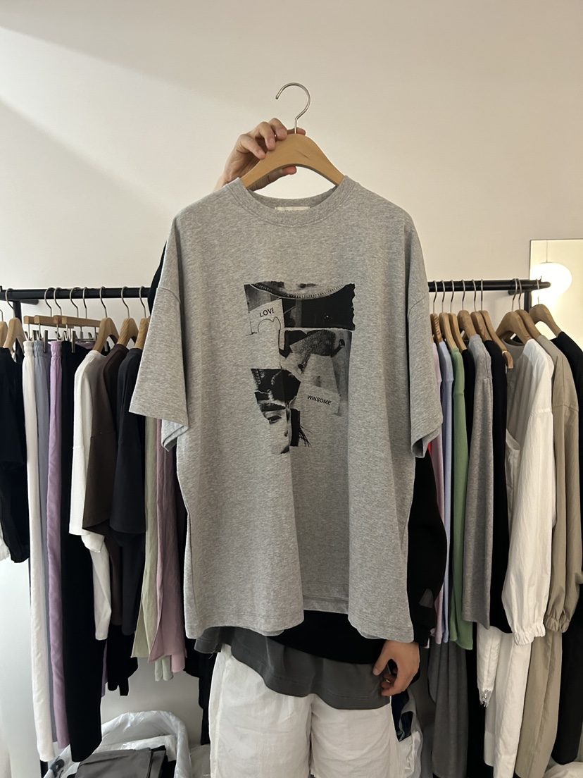 AS THOUGHT東大門實拍韓國女士新品人氣熱賣T恤印花復古AS THOUGHTT恤圖色2
