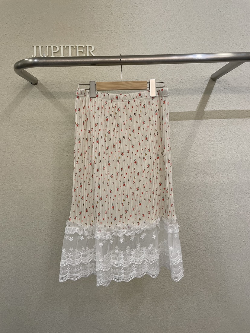 JUPITER韓國直郵女士新品休閑26春夏半身裙中短裙小碎花蕾絲JUPITER半身裙/中短裙
