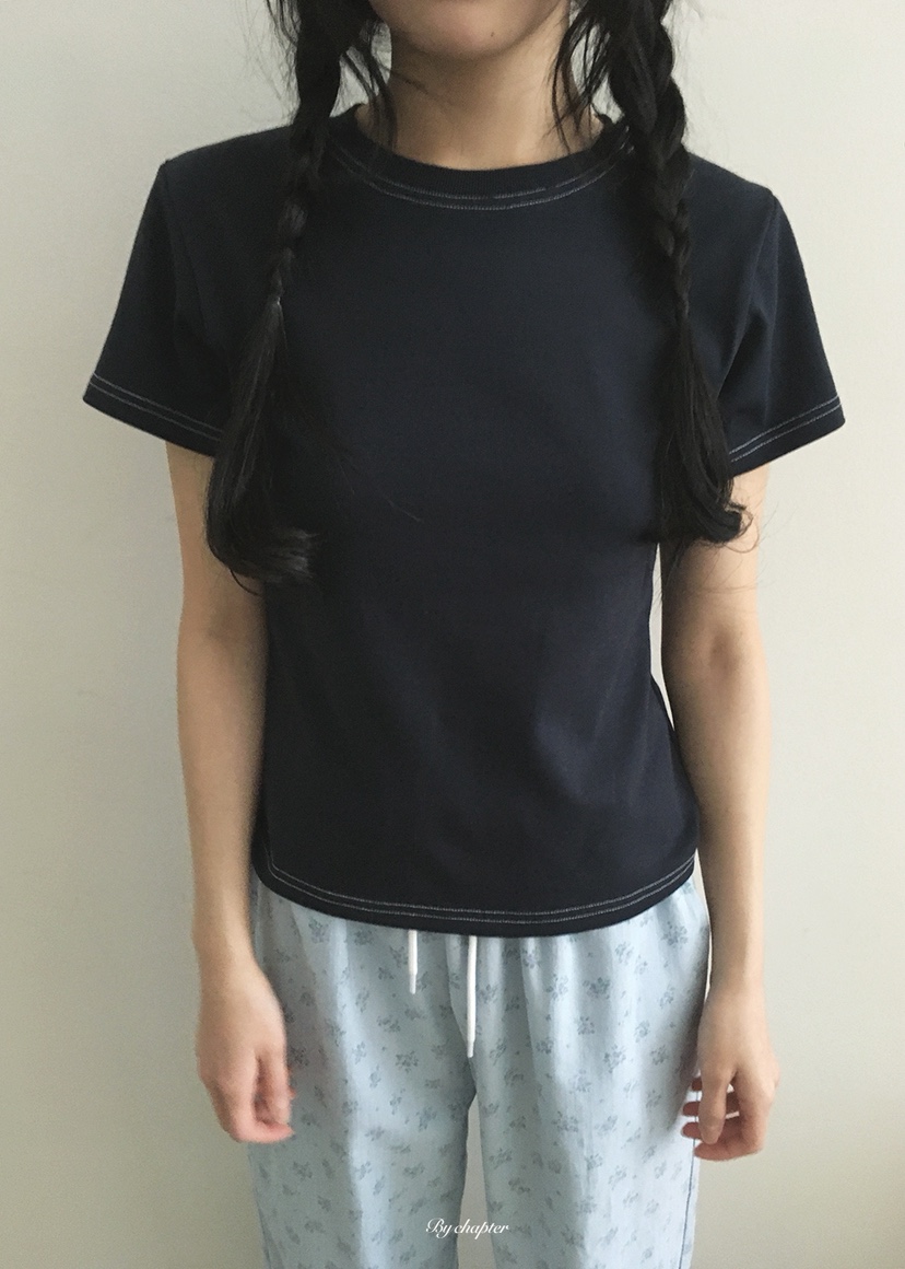 BY CHAPTER韓國直郵女士新款26夏季職業時尚熱賣T恤雙面BY ChapterT恤
