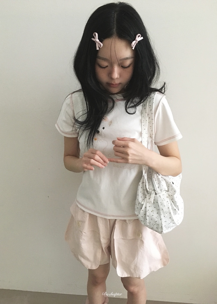 BY CHAPTER韓國直郵女士新款26夏季職業時尚熱賣T恤雙面BY ChapterT恤