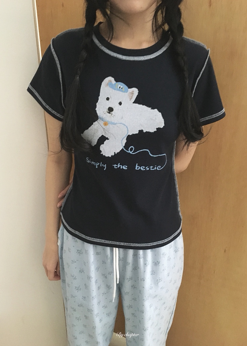 BY CHAPTER韓國直郵女士新款26夏季職業時尚熱賣T恤雙面BY ChapterT恤圖色4