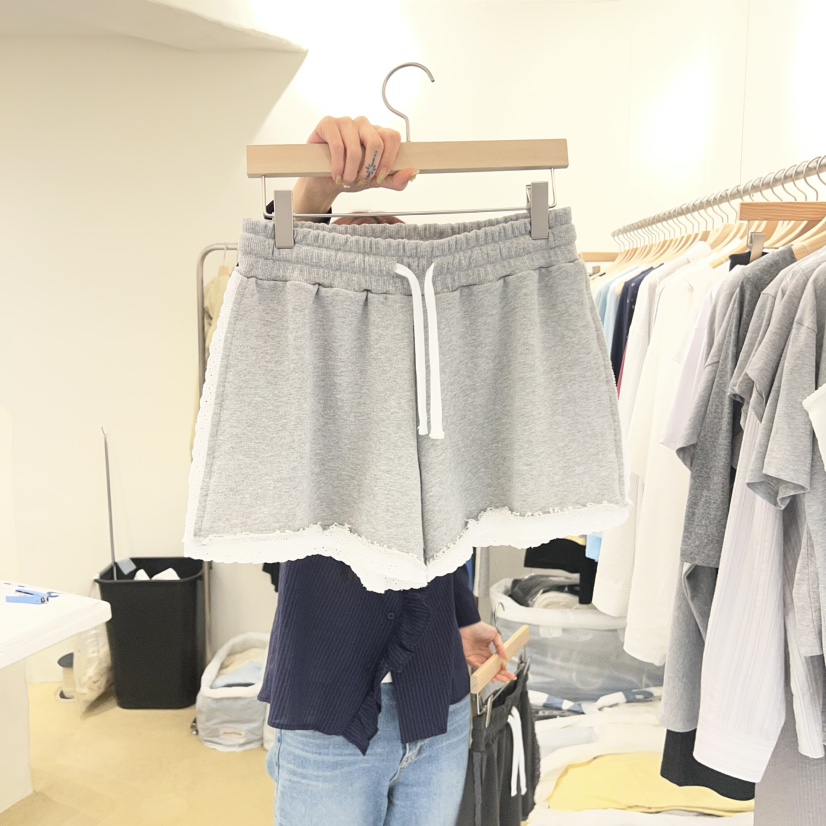 MUNSELL韓國直郵女裝新品職業人氣時尚26夏季休閑短褲蕾絲MUNSELL短褲圖色1