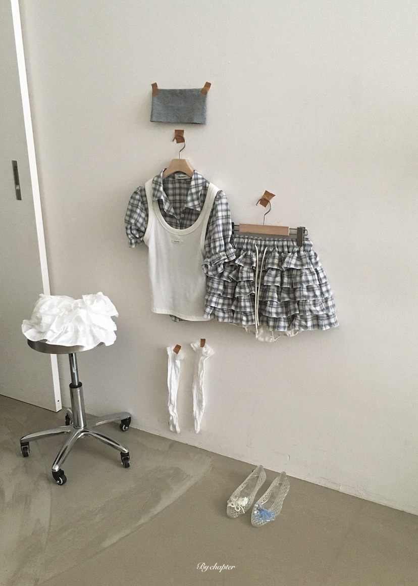 BY CHAPTER韓國直郵實拍女裝新品休閑熱賣襯衫蕾絲衫格子BY Chapter襯衫/蕾絲衫