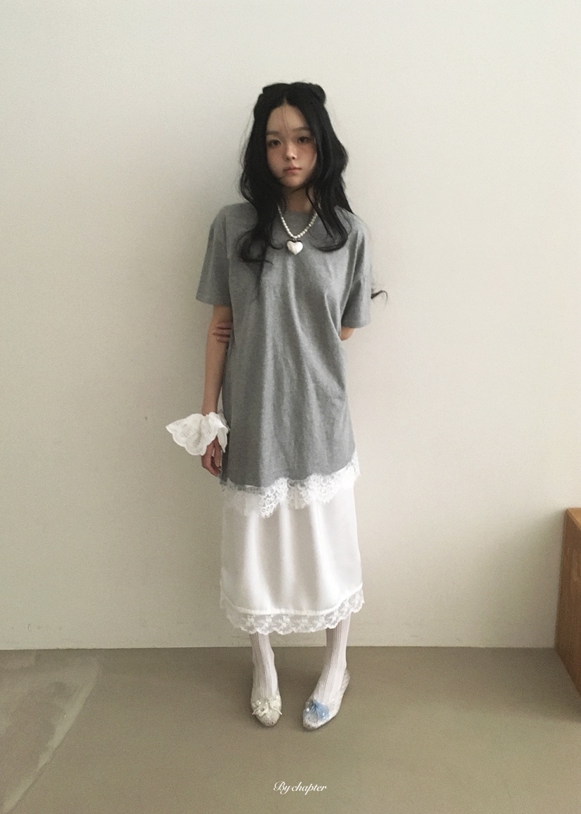 BY CHAPTER韓國直郵女士新款休閑26夏季時尚26春夏T恤蕾絲BY ChapterT恤