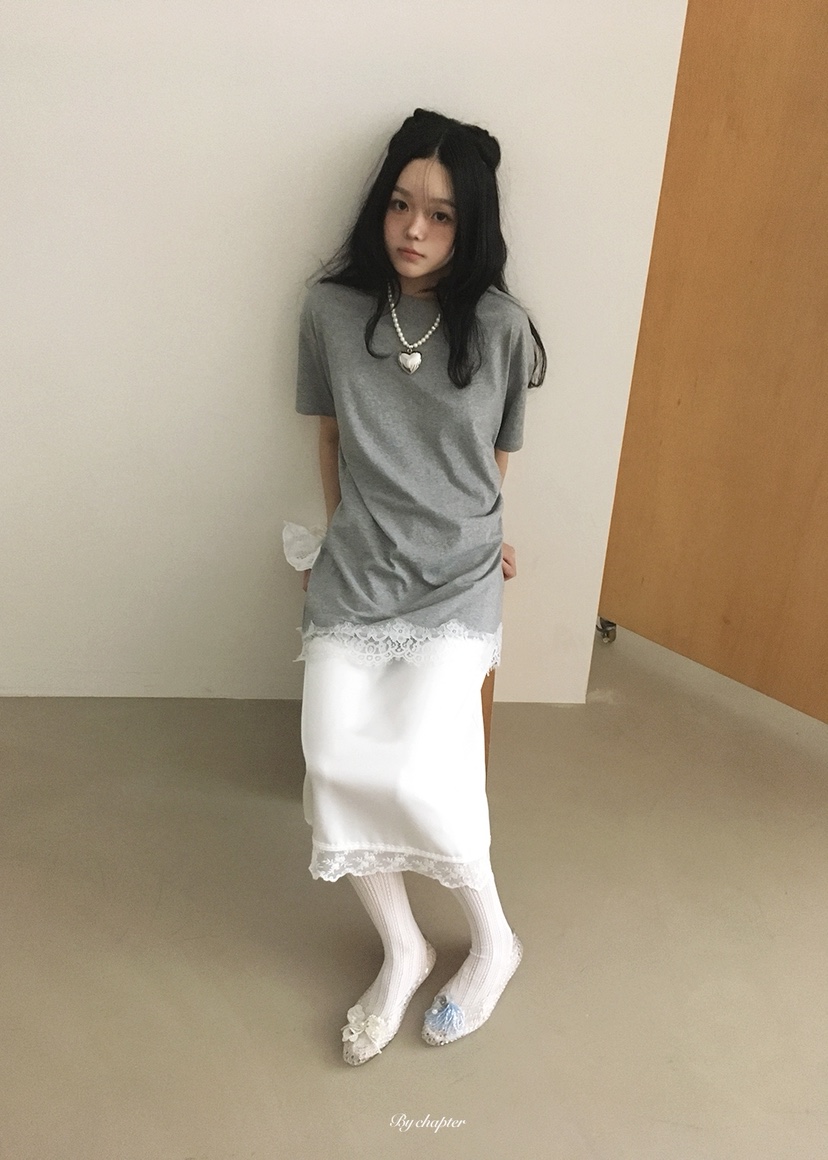 BY CHAPTER韓國直郵女士新款休閑26夏季時尚26春夏T恤蕾絲BY ChapterT恤