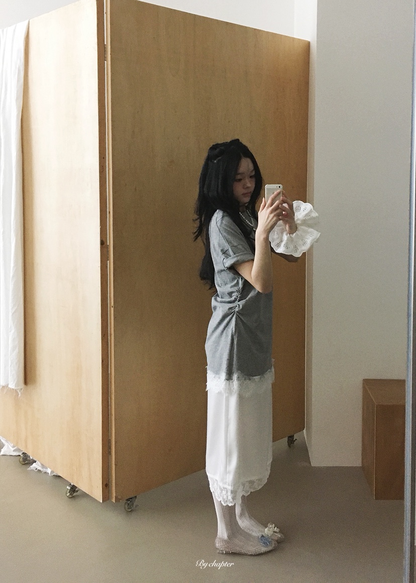BY CHAPTER韓國直郵女士新款休閑26夏季時尚26春夏T恤蕾絲BY ChapterT恤