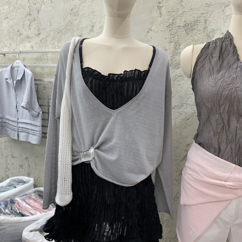 SOLD OUT韓國直郵實拍女士新款人氣推薦針織衫不含內搭亞麻SOLD OUT針織衫圖色2