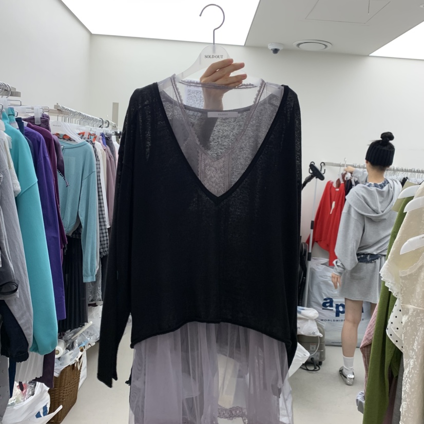 SOLD OUT韓國直郵實拍女士新款人氣推薦針織衫不含內搭亞麻SOLD OUT針織衫圖色4