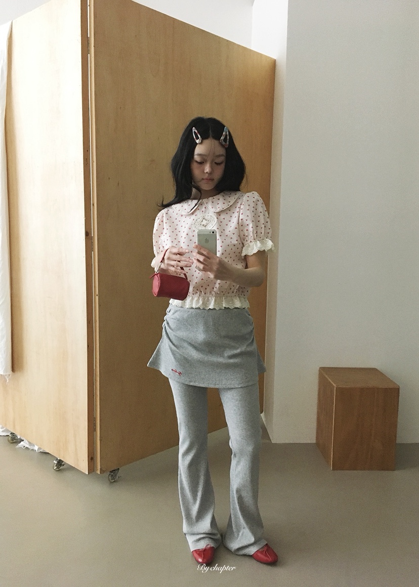 BY CHAPTER東大門實拍韓國女士新款熱賣職業裙褲套裝羅紋BY Chapter裙褲