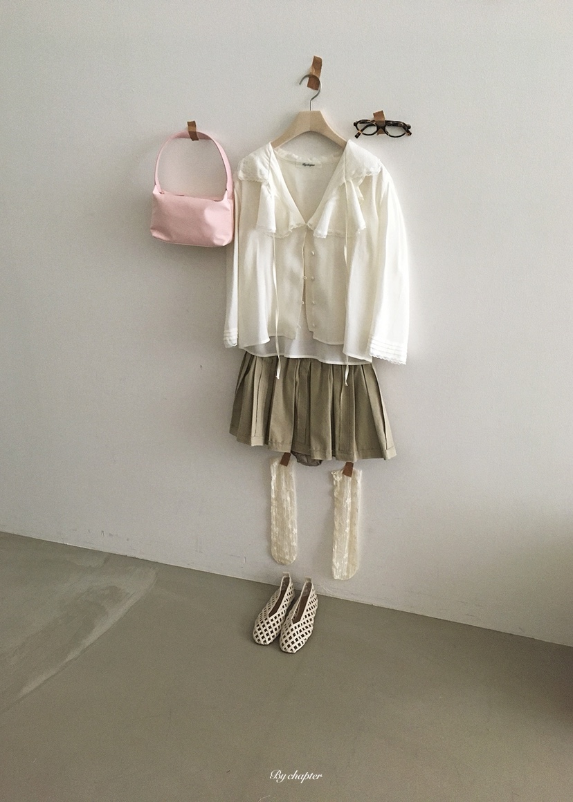 BY CHAPTER韓國東大門直郵女士新款26春夏時尚襯衫蕾絲衫BY Chapter襯衫/蕾絲衫