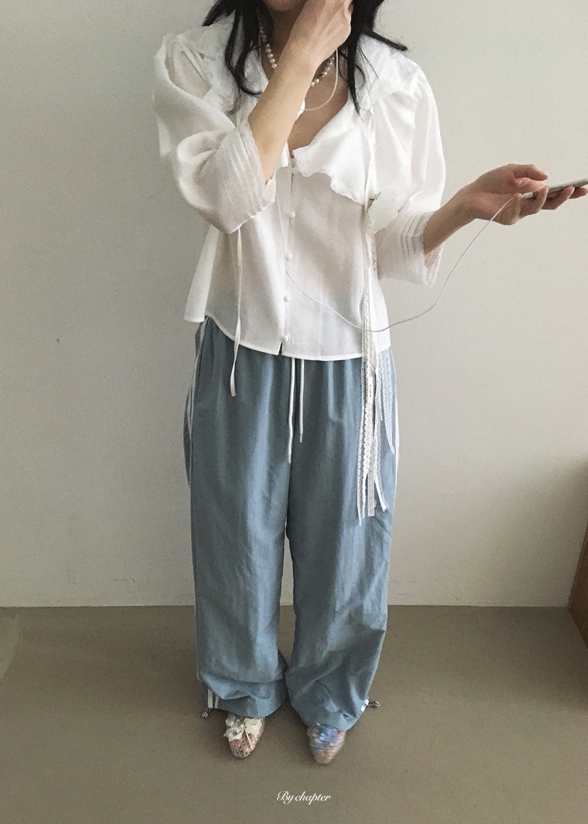 BY CHAPTER韓國東大門直郵女士新款26春夏時尚襯衫蕾絲衫BY Chapter襯衫/蕾絲衫