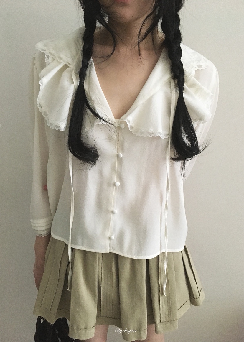 BY CHAPTER韓國東大門直郵女士新款26春夏時尚襯衫蕾絲衫BY Chapter襯衫/蕾絲衫圖色1奶油色