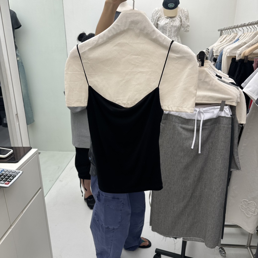 CHAV韓國東大門代購女裝新品職業休閑時尚人氣推薦吊帶背心CHAV吊帶/背心圖色4黑色