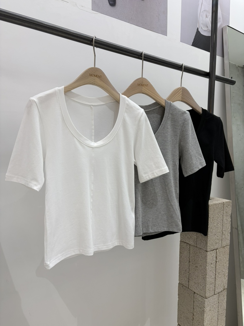 MOMENT韓國直郵實拍女裝新款休閑推薦26夏季人氣時尚T恤U領MOMENT/RECOVERT恤