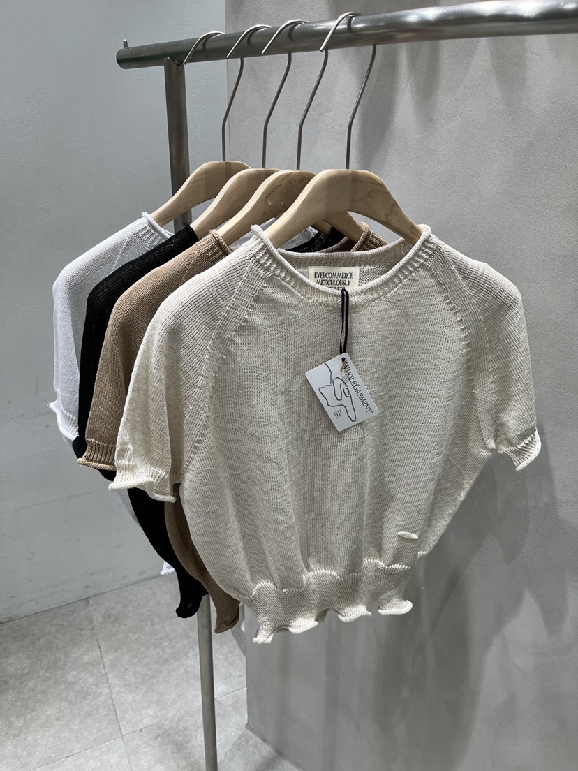 EVERCOMMERCE METICULOUSLY DESIGNED韓國直郵實拍女士新款人氣針織衫亞麻EVERCOMMERCE METICULOUSLY DESIGNED針織衫