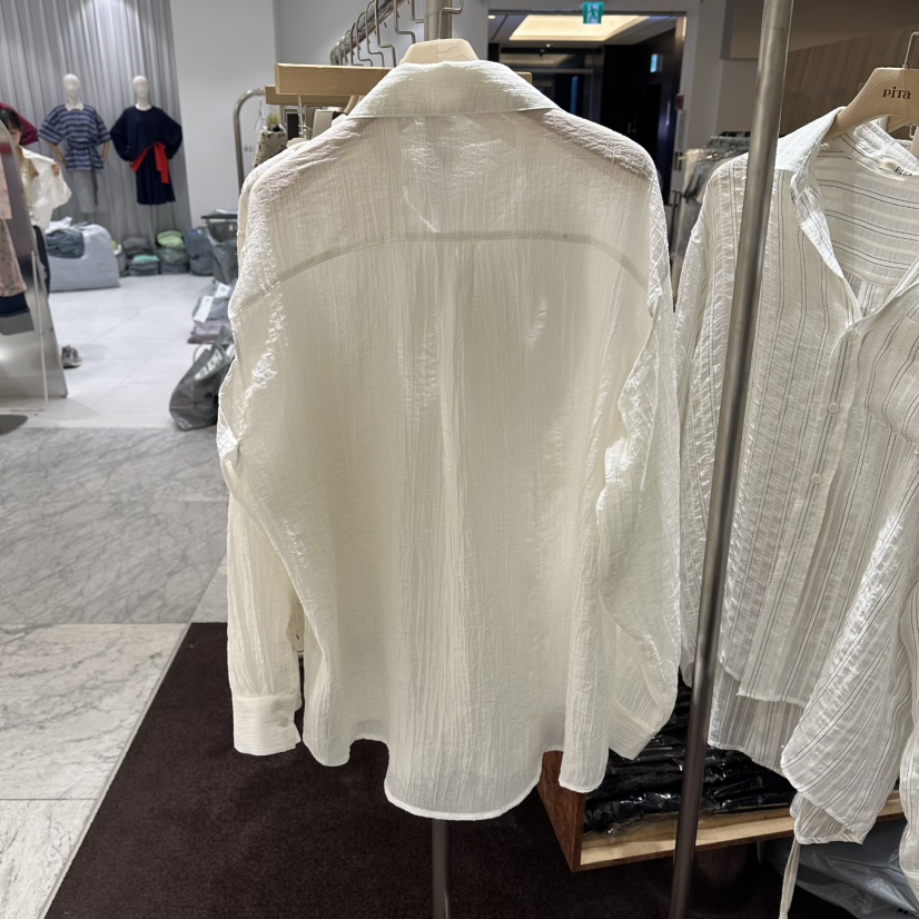 PITA/THEVERLIN韓國直郵實拍女裝新品休閑襯衫蕾絲衫開衩PITA/THEVERLIN襯衫/蕾絲衫
