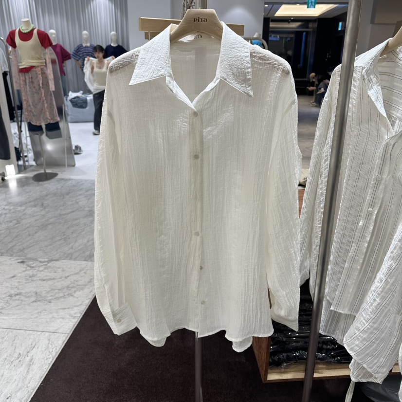 PITA/THEVERLIN韓國直郵實拍女裝新品休閑襯衫蕾絲衫開衩PITA/THEVERLIN襯衫/蕾絲衫圖色1