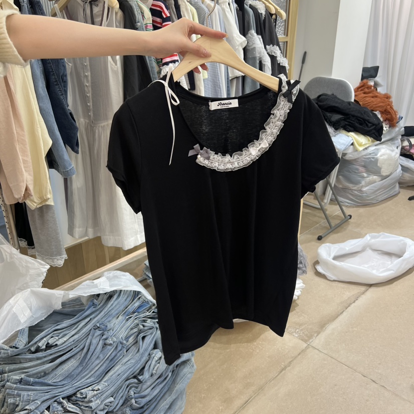 ARANCIA韓國代購女裝新品推薦職業休閑熱賣人氣26春夏T恤絲帶ARANCIAT恤圖色2