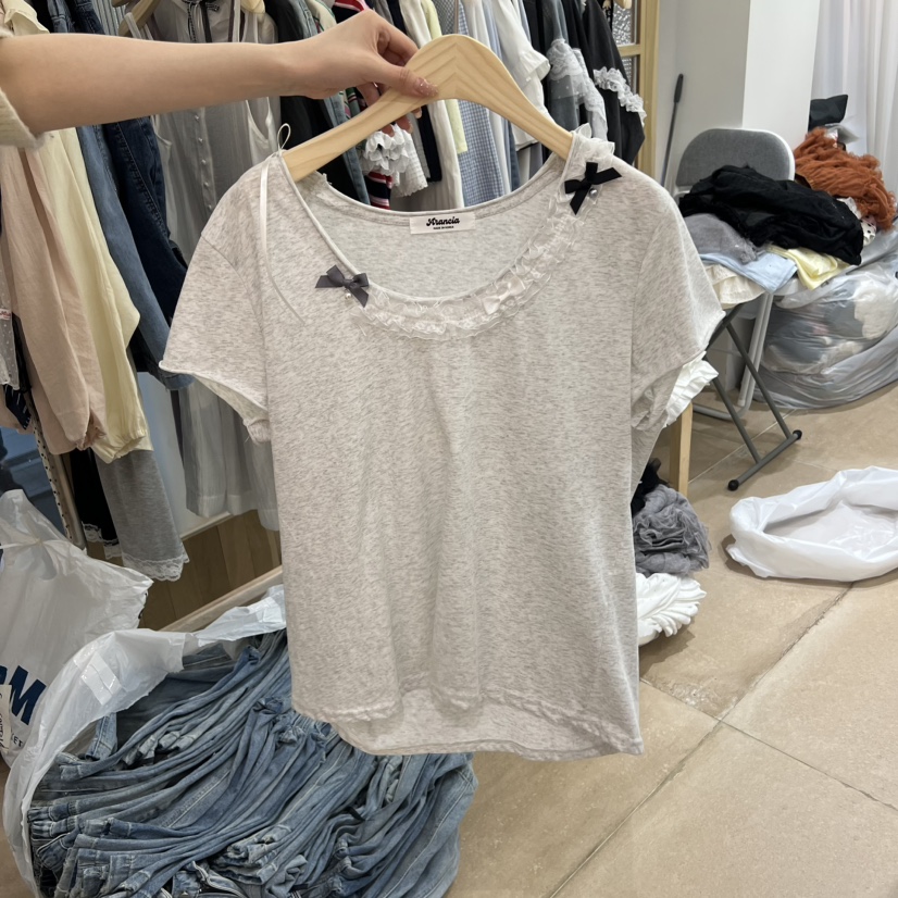 ARANCIA韓國代購女裝新品推薦職業休閑熱賣人氣26春夏T恤絲帶ARANCIAT恤圖色3
