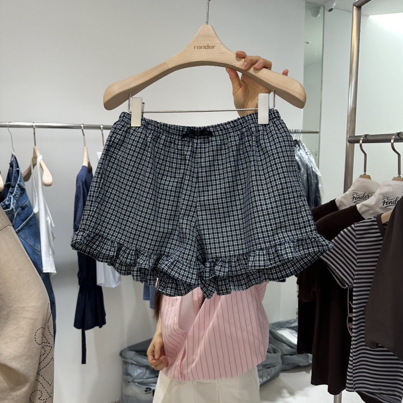 RENDER韓國直郵女士新品人氣熱賣26夏季短褲可愛的荷葉邊RENDER短褲圖色2