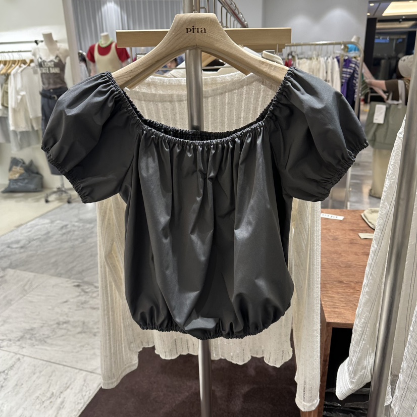 PITA/THEVERLIN韓國東大門代購女士新品休閑襯衫蕾絲衫泡泡袖PITA/THEVERLIN襯衫/蕾絲衫圖色2
