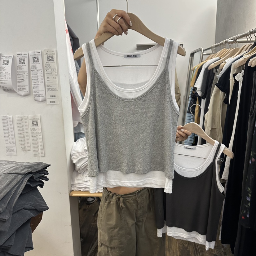MOSAIC韓國直郵女裝新品熱賣休閑26夏季人氣時尚吊帶背心MOSAIC吊帶/背心圖色2