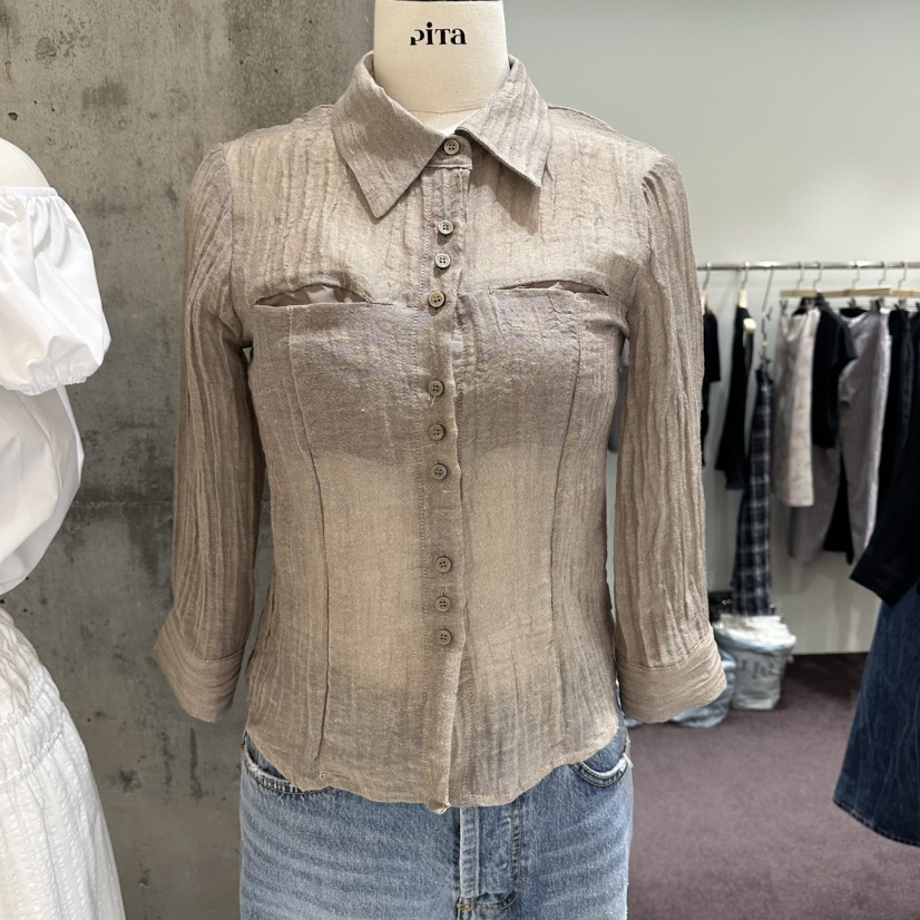 PITA/THEVERLIN韓國東大門直郵女裝新品休閑推薦襯衫蕾絲衫PITA/THEVERLIN襯衫/蕾絲衫圖色1