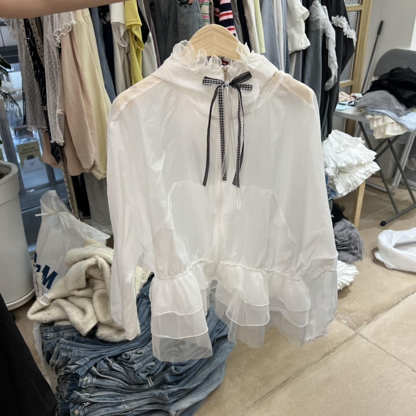 ARANCIA韓國直郵女裝新款26春夏休閑26夏季襯衫蕾絲衫絲帶ARANCIA襯衫/蕾絲衫圖色1