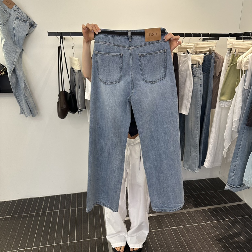 FIND-P東大門實拍韓國女士新品職業休閑時尚牛仔褲不含腰帶FIND-P牛仔褲