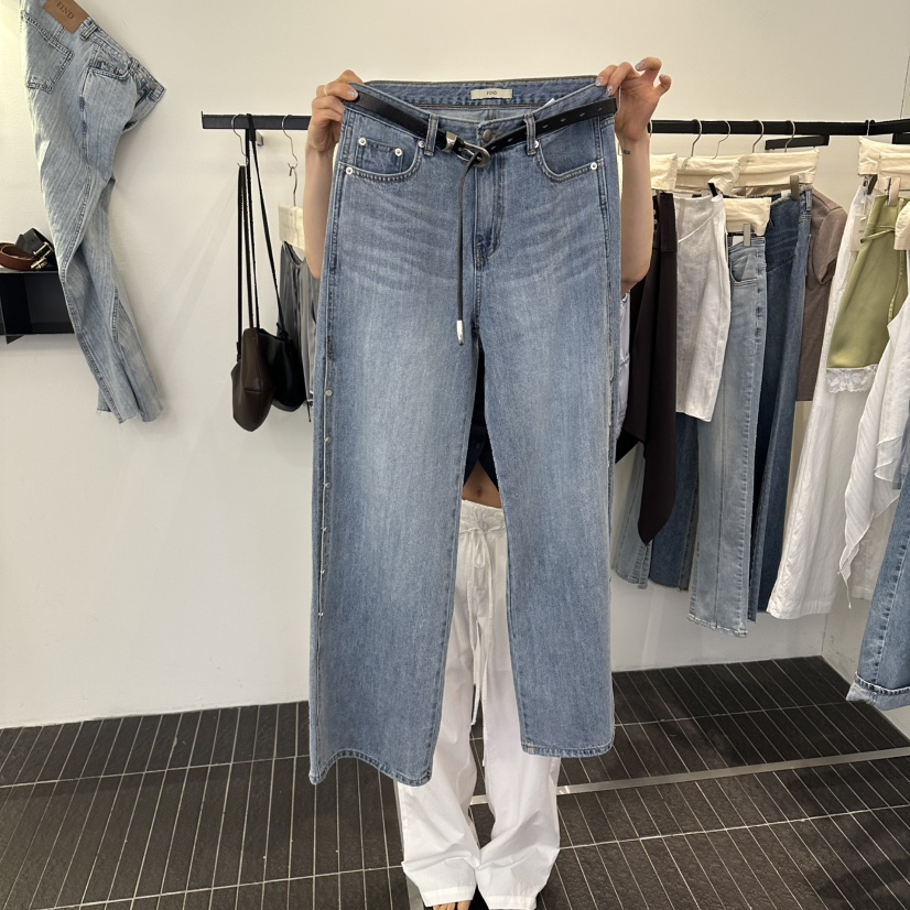 FIND-P東大門實拍韓國女士新品職業休閑時尚牛仔褲不含腰帶FIND-P牛仔褲圖色1