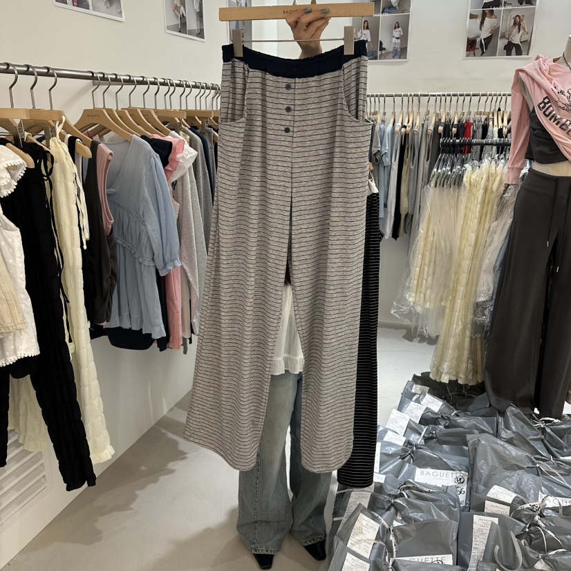 BAGUETTE-P韓國代購女士新品人氣推薦休閑職業休閑褲條紋BAGUETTE-P休閑褲圖色2