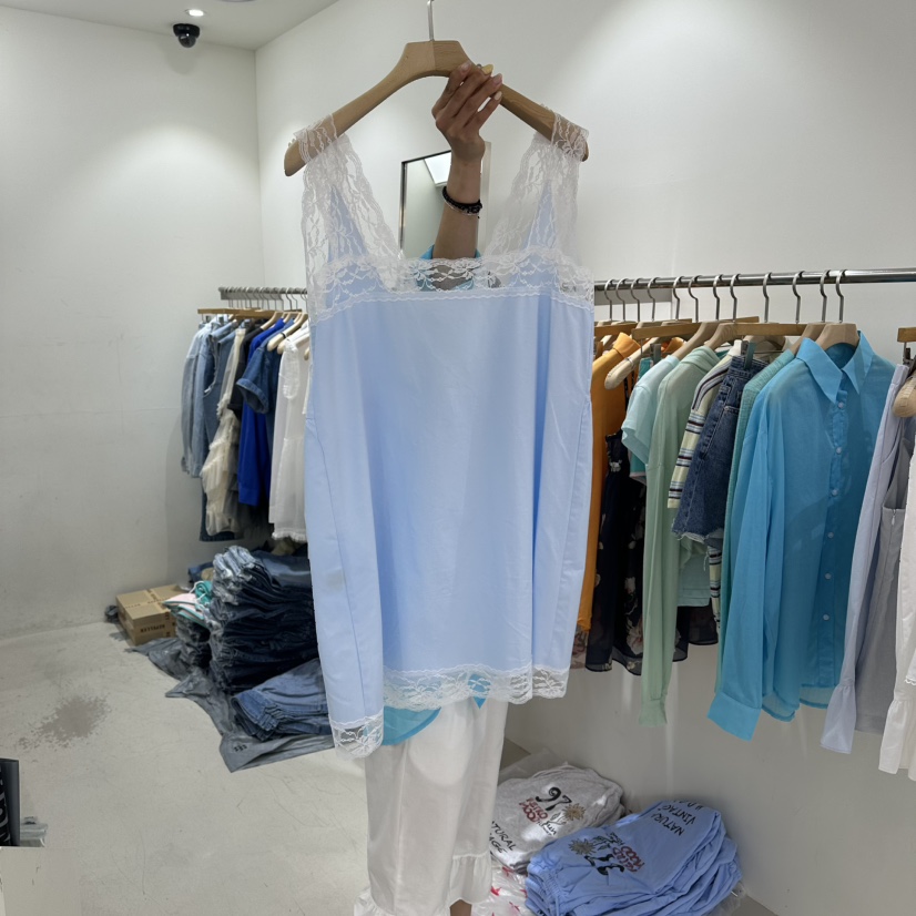 REPELLER韓國直郵女士新品休閑26夏季26春夏連衣裙V領蕾絲REPELLER連衣裙