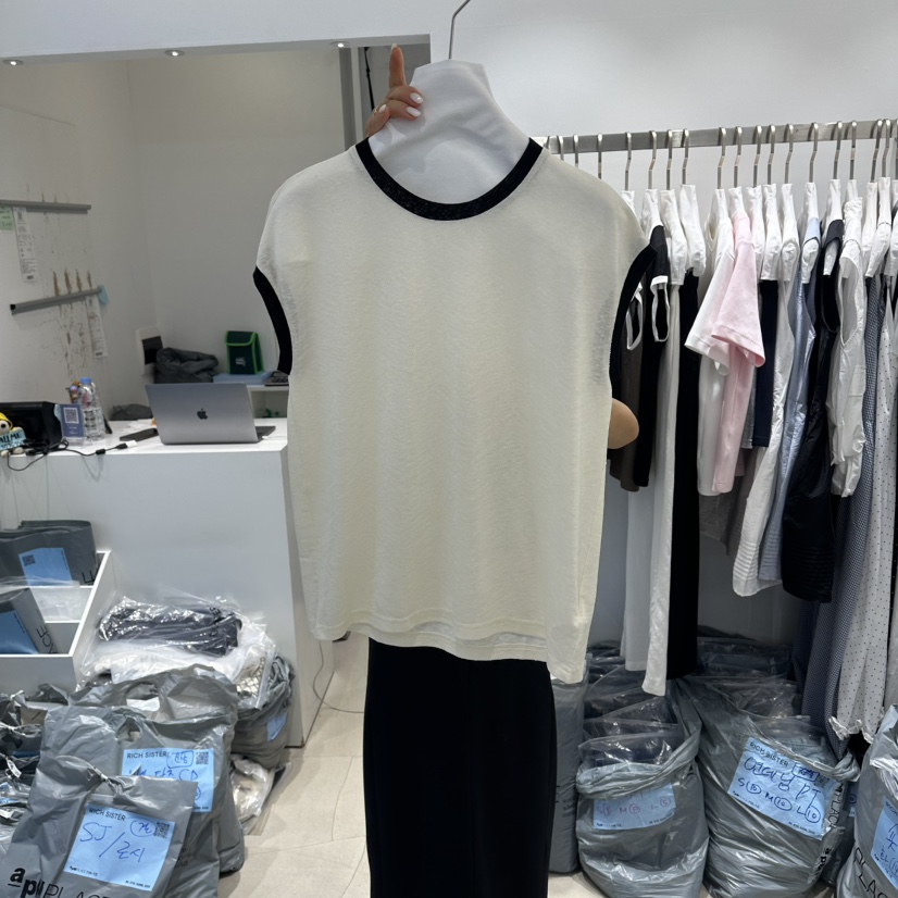 RICH SISTER韓國東大門代購女士新款休閑人氣吊帶背心撞色RICH SISTER吊帶/背心圖色1