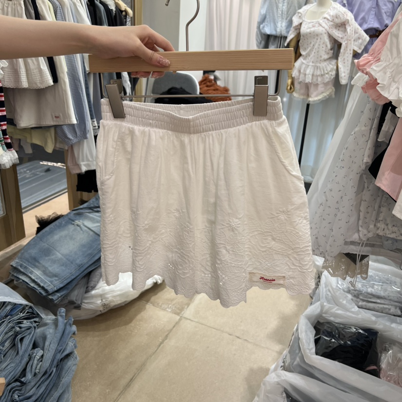 ARANCIA韓國代購女士新品人氣推薦時尚26夏季休閑短褲刺繡ARANCIA短褲圖色1