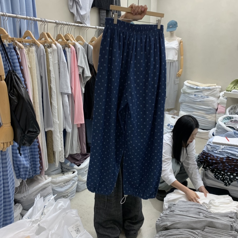 BREEZE韓國直郵女士新款26春夏熱賣休閑牛仔褲圓點牛仔布BREEZE牛仔褲