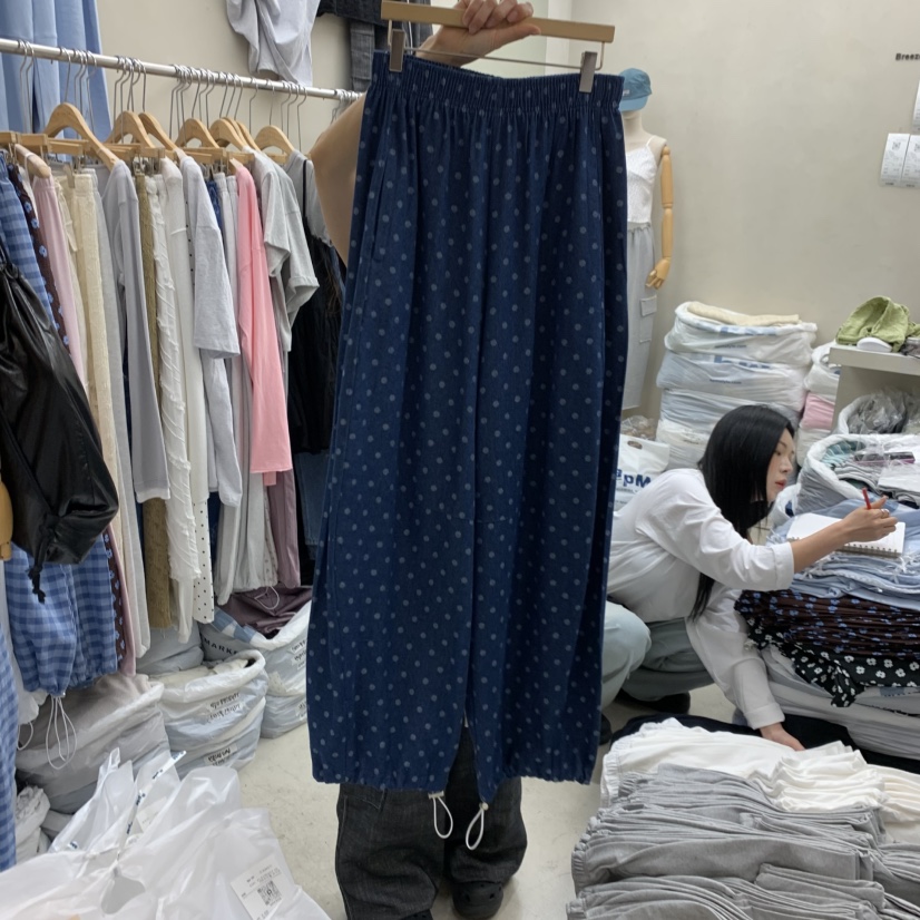 BREEZE韓國直郵女士新款26春夏熱賣休閑牛仔褲圓點牛仔布BREEZE牛仔褲圖色1