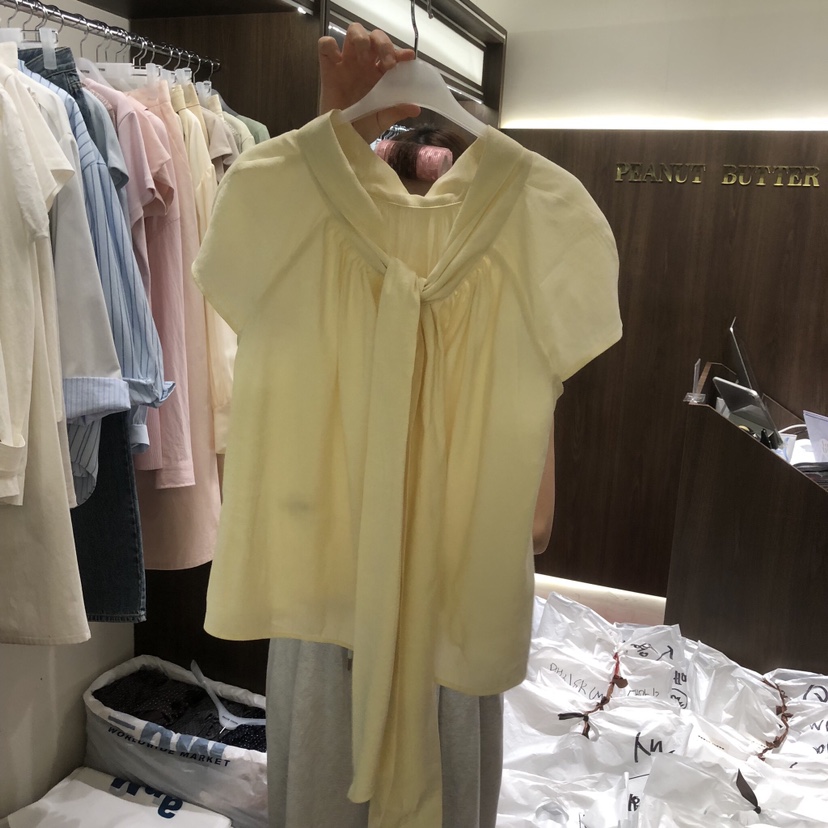PEANUT BUTTER韓國直郵女士新品人氣26夏季26春夏襯衫蕾絲衫PEANUT BUTTER襯衫/蕾絲衫